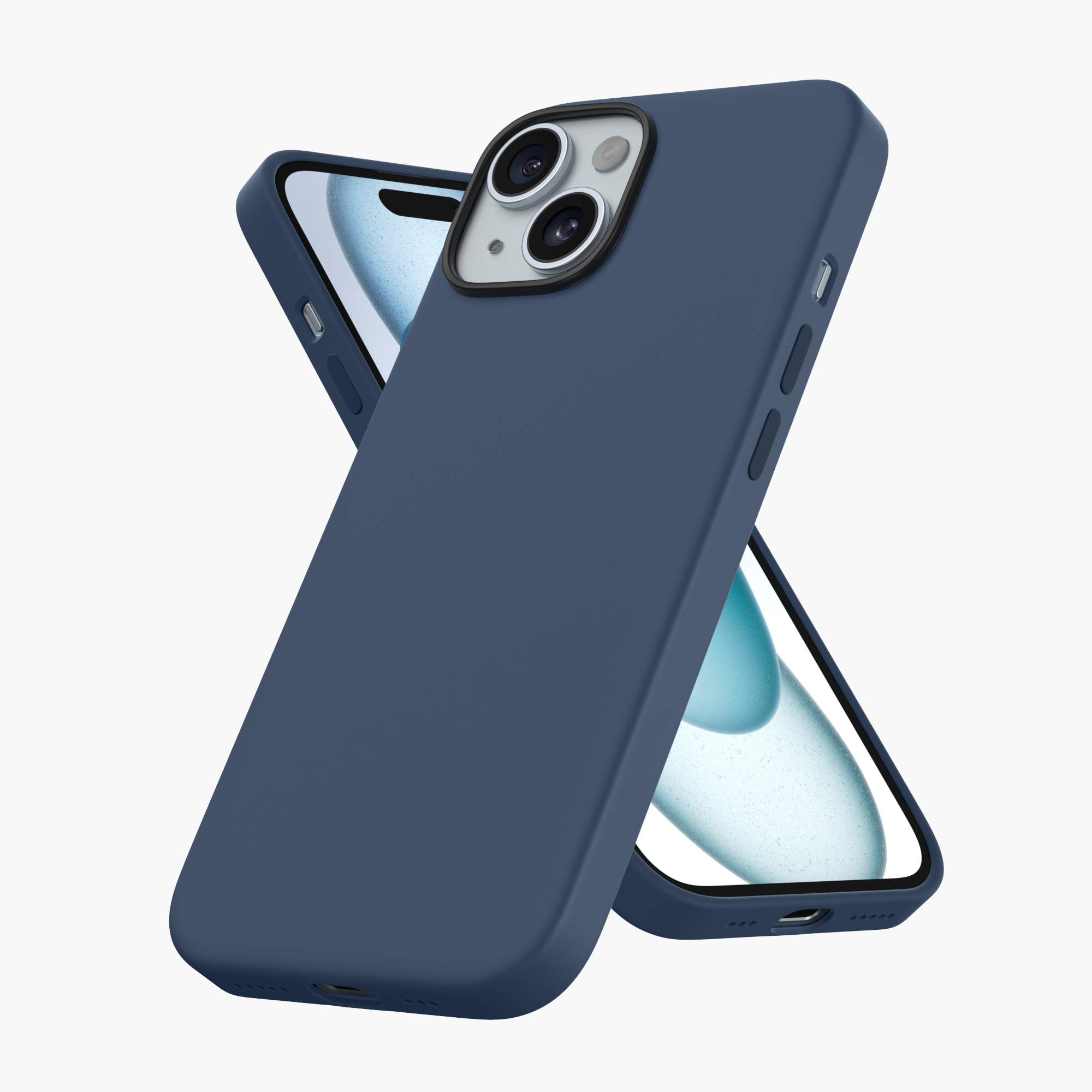 Silicone Snap Fit Case Cover For iPhone 15 Plus