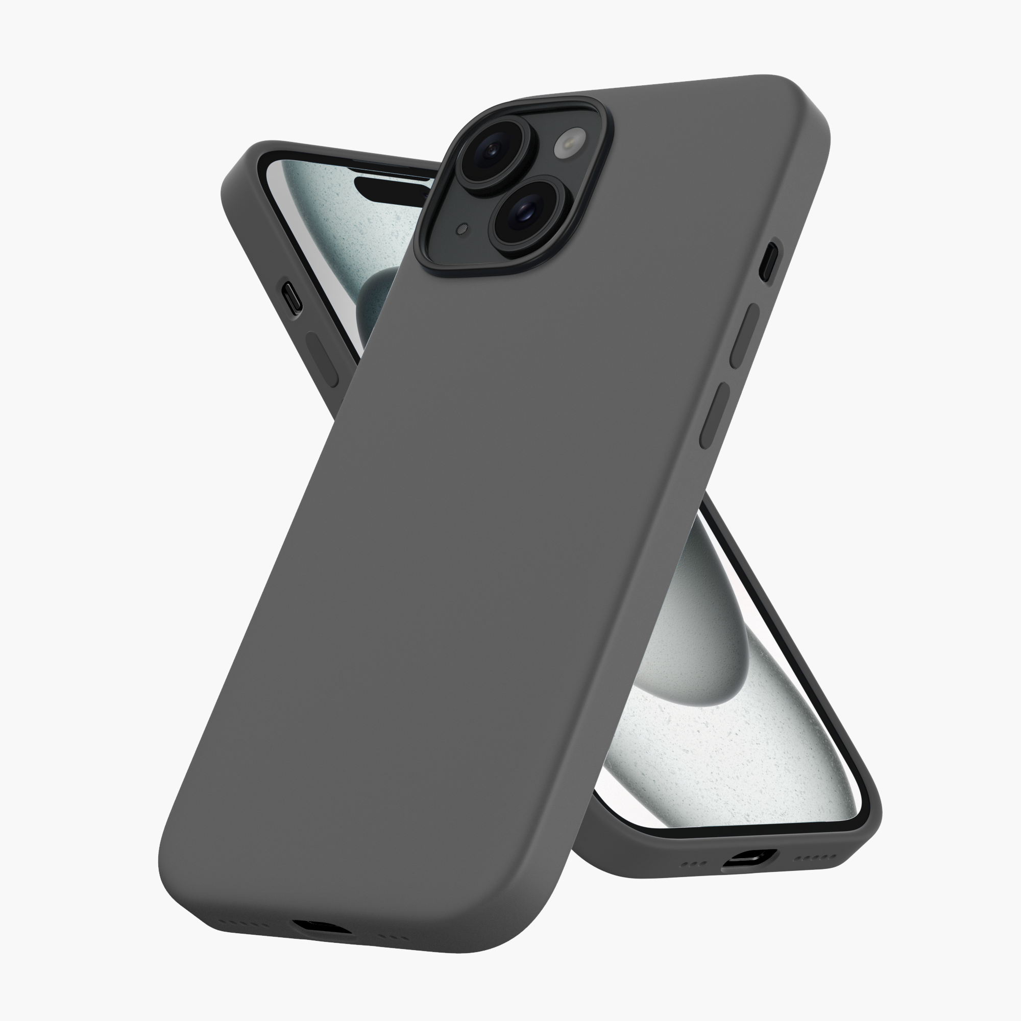 Silicone Snap Fit Case Cover For iPhone 15 Plus