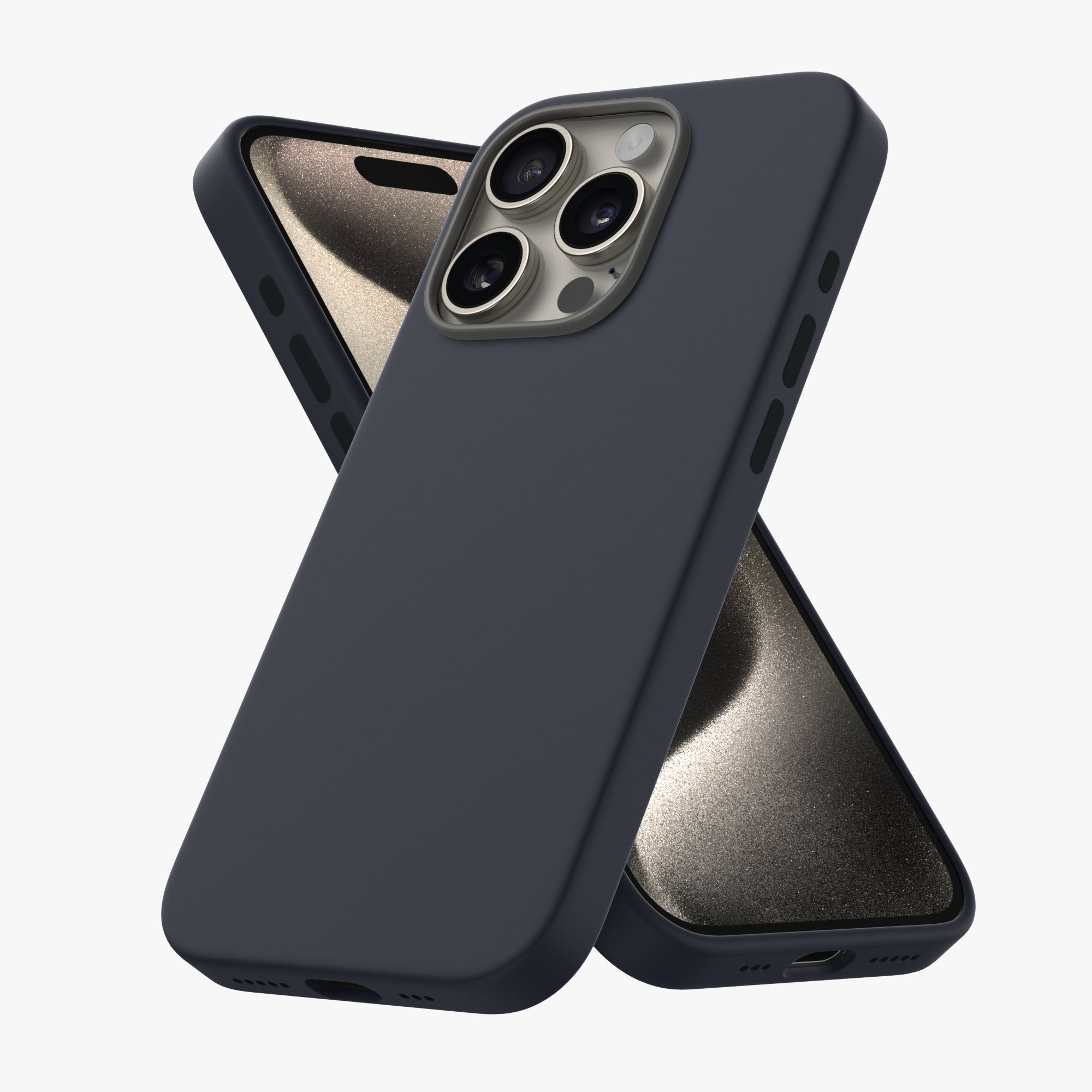 Silicone Snap Fit Case Cover For iPhone 15 Pro