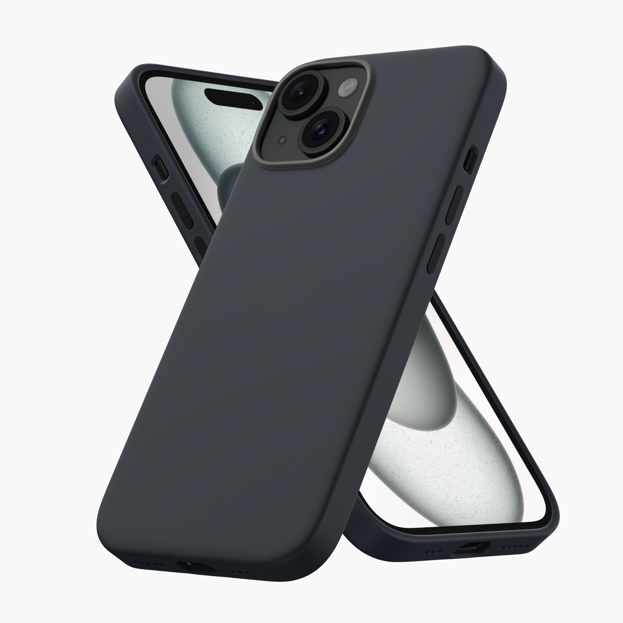 Silicone Snap Fit Case Cover For iPhone 15 Plus