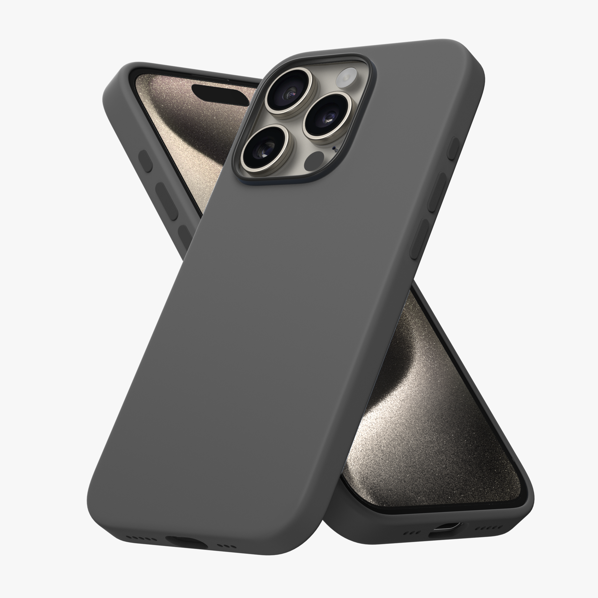 Silicone Snap Fit Case Cover For iPhone 15 Pro