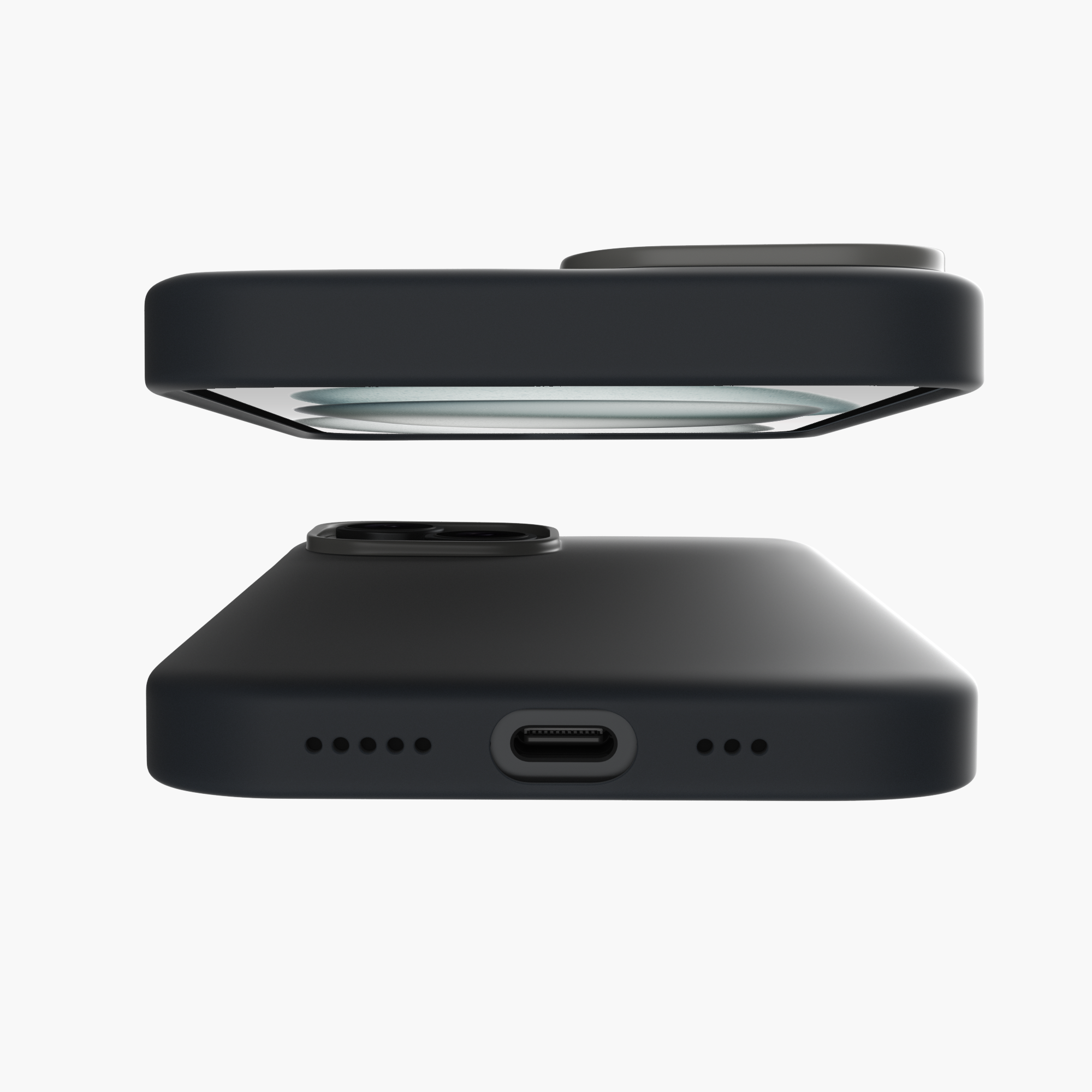 Silicone Snap Fit Case Cover For iPhone 15 Plus