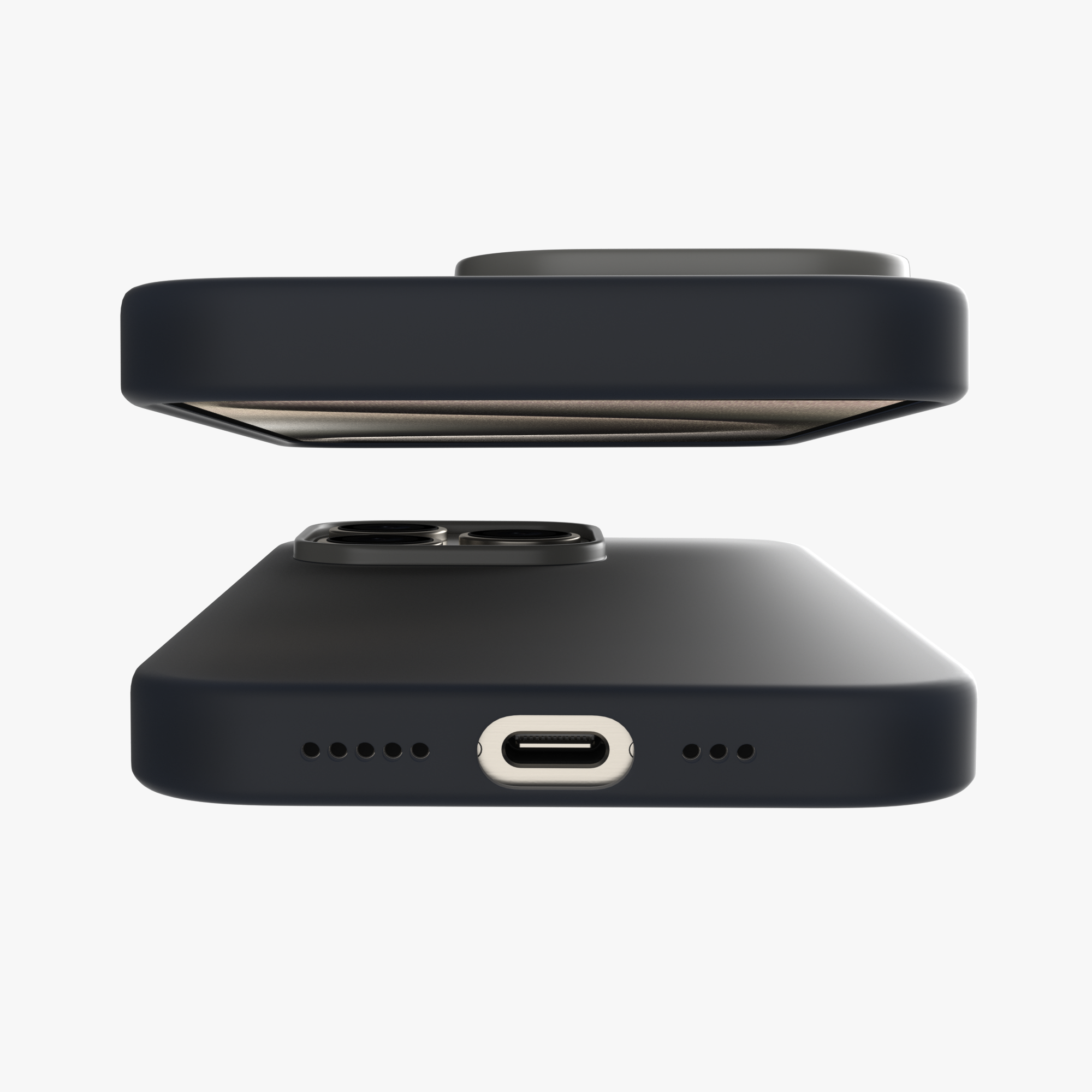 Silicone Snap Fit Case Cover For iPhone 15 Pro