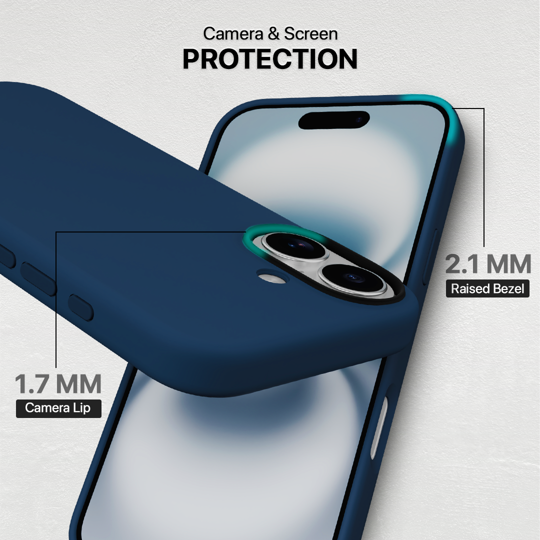 Silicone Snap Fit Case Cover For iPhone 16 Plus