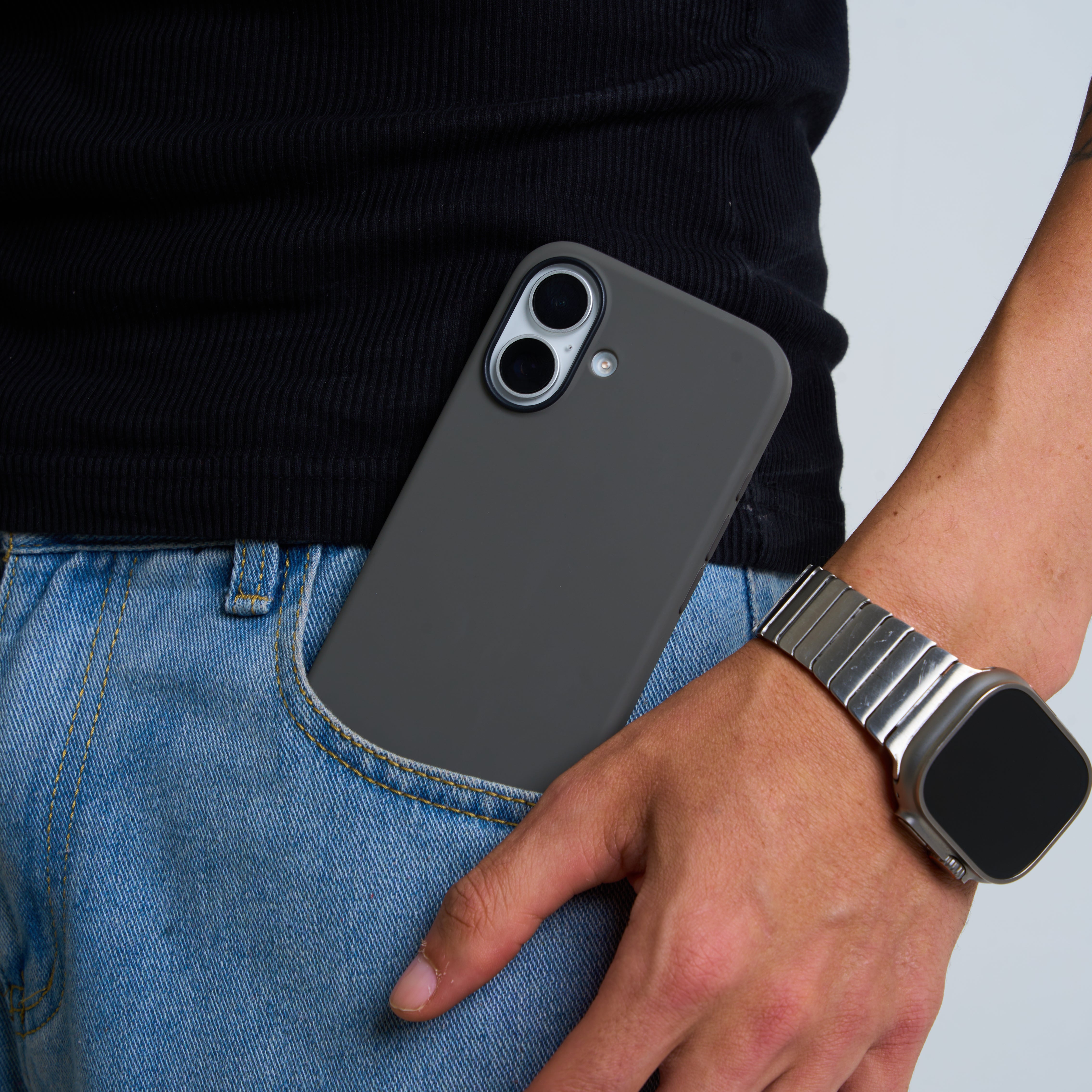 Silicone Snap Fit Case Cover For iPhone 16 Plus