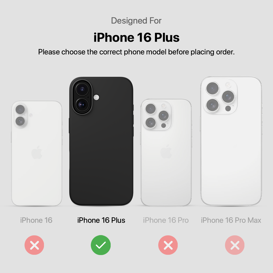 Silicone Snap Fit Case Cover For iPhone 16 Plus