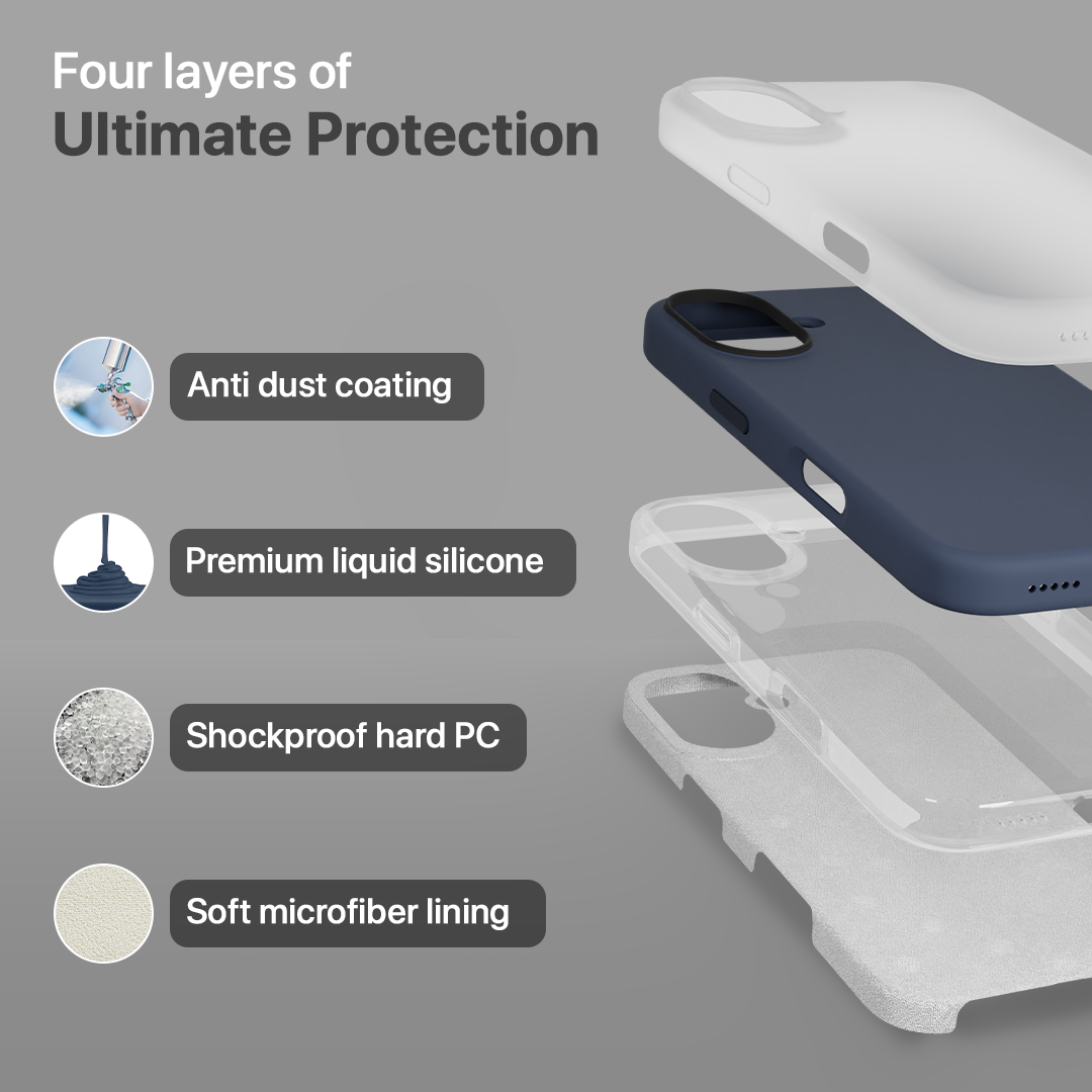 Silicone Snap Fit Case Cover For iPhone 16 Plus