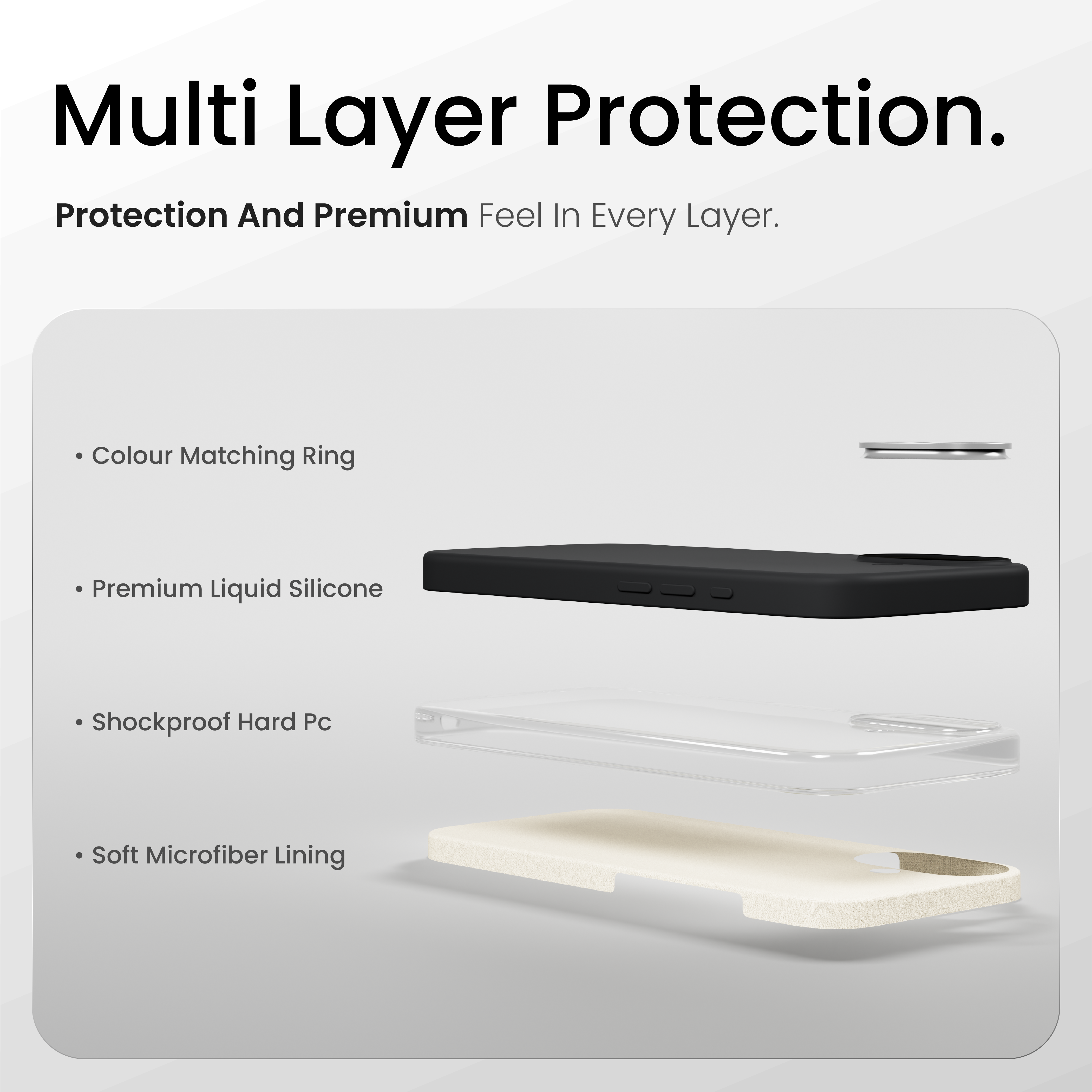 Silicone Snap Fit Case Cover For iPhone 17