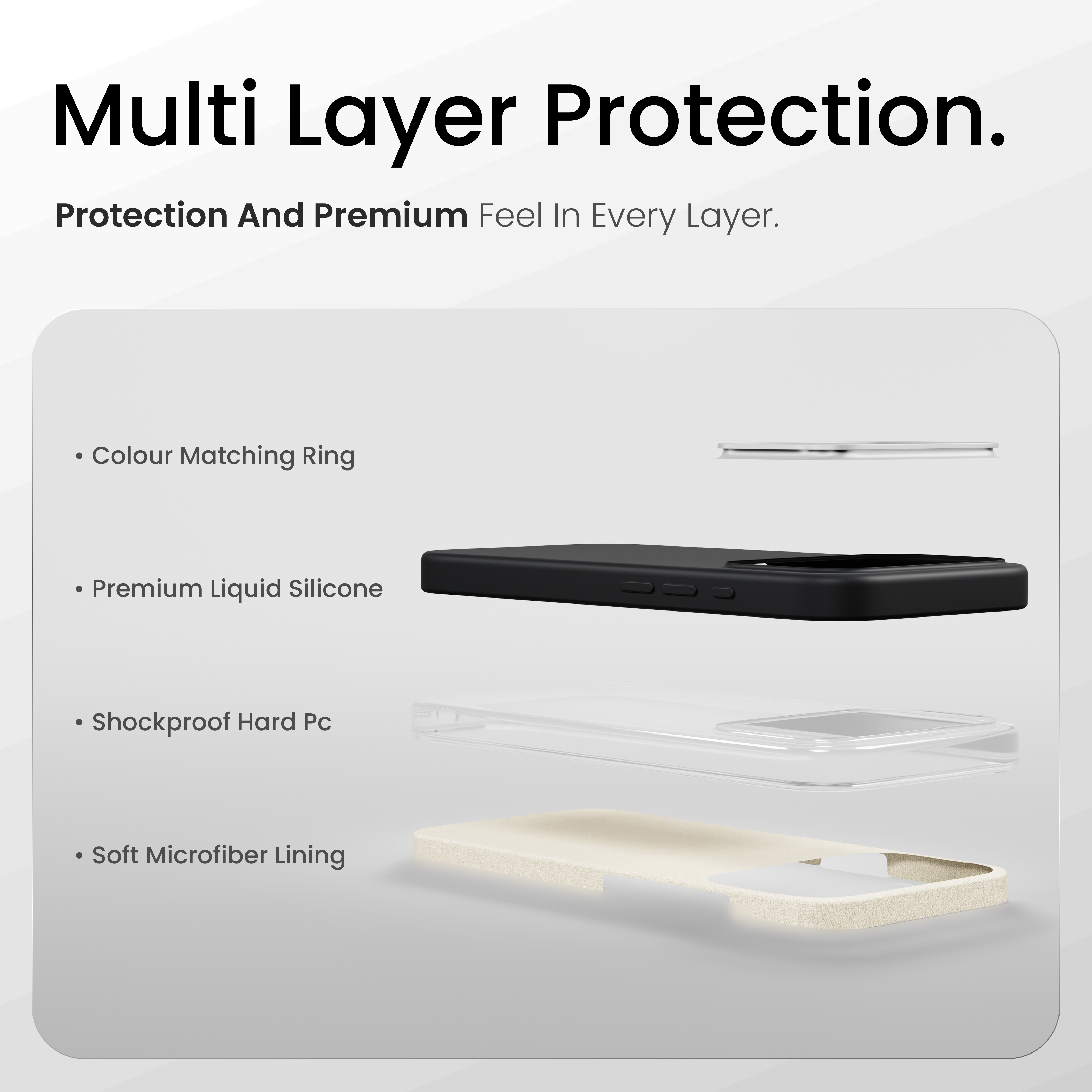 Silicone Snap Fit Case Cover For iPhone 17 Pro Max