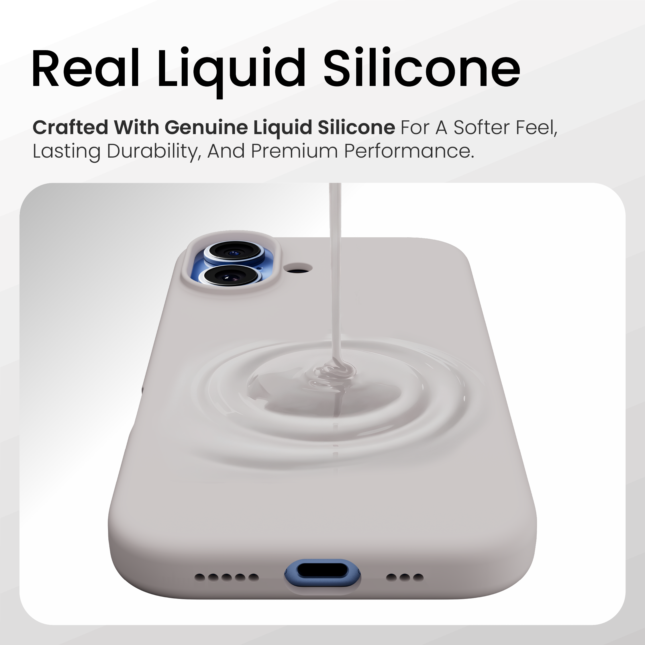 Silicone Snap Fit Case Cover For iPhone 17