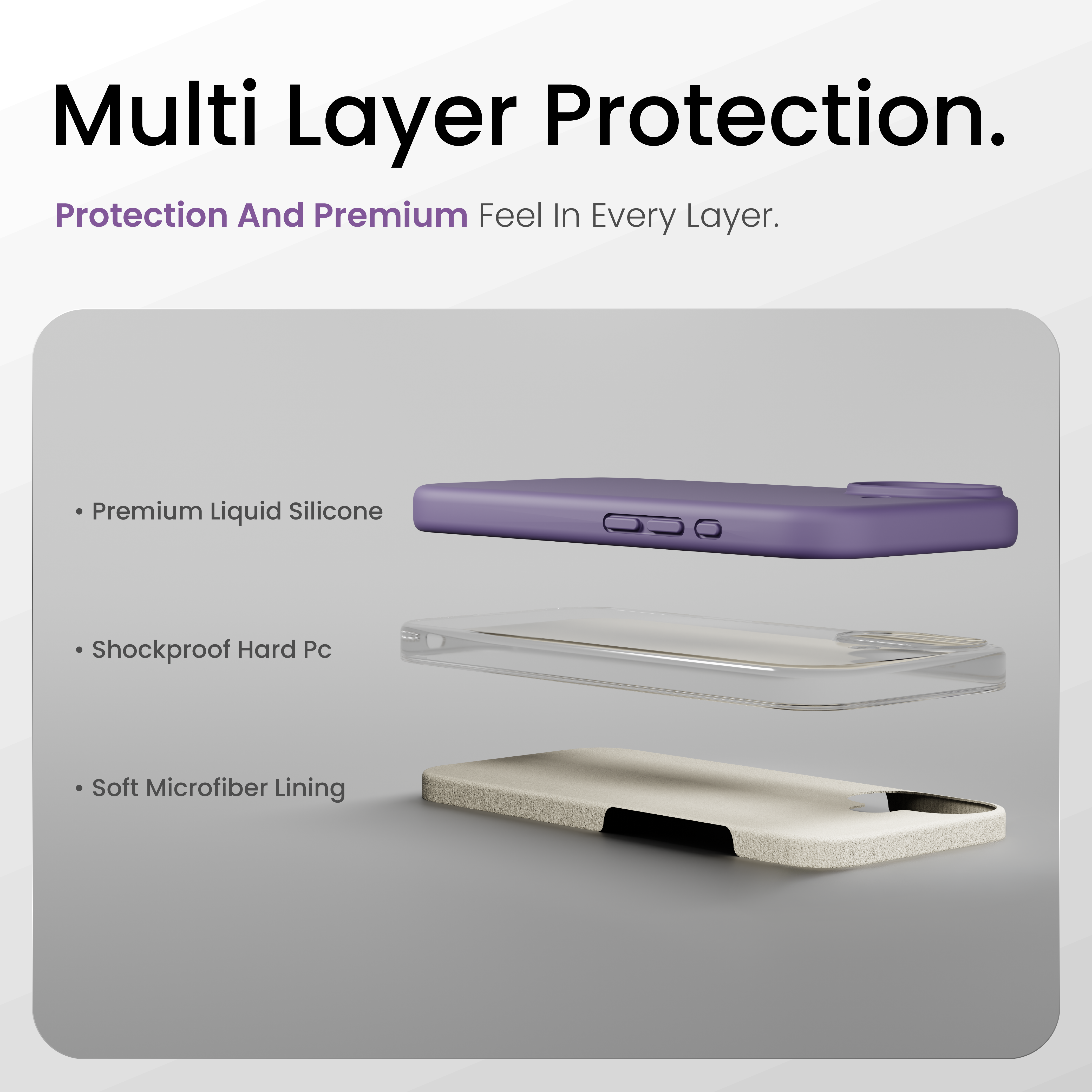 Silicone Snap Fit Case Cover For iPhone 17