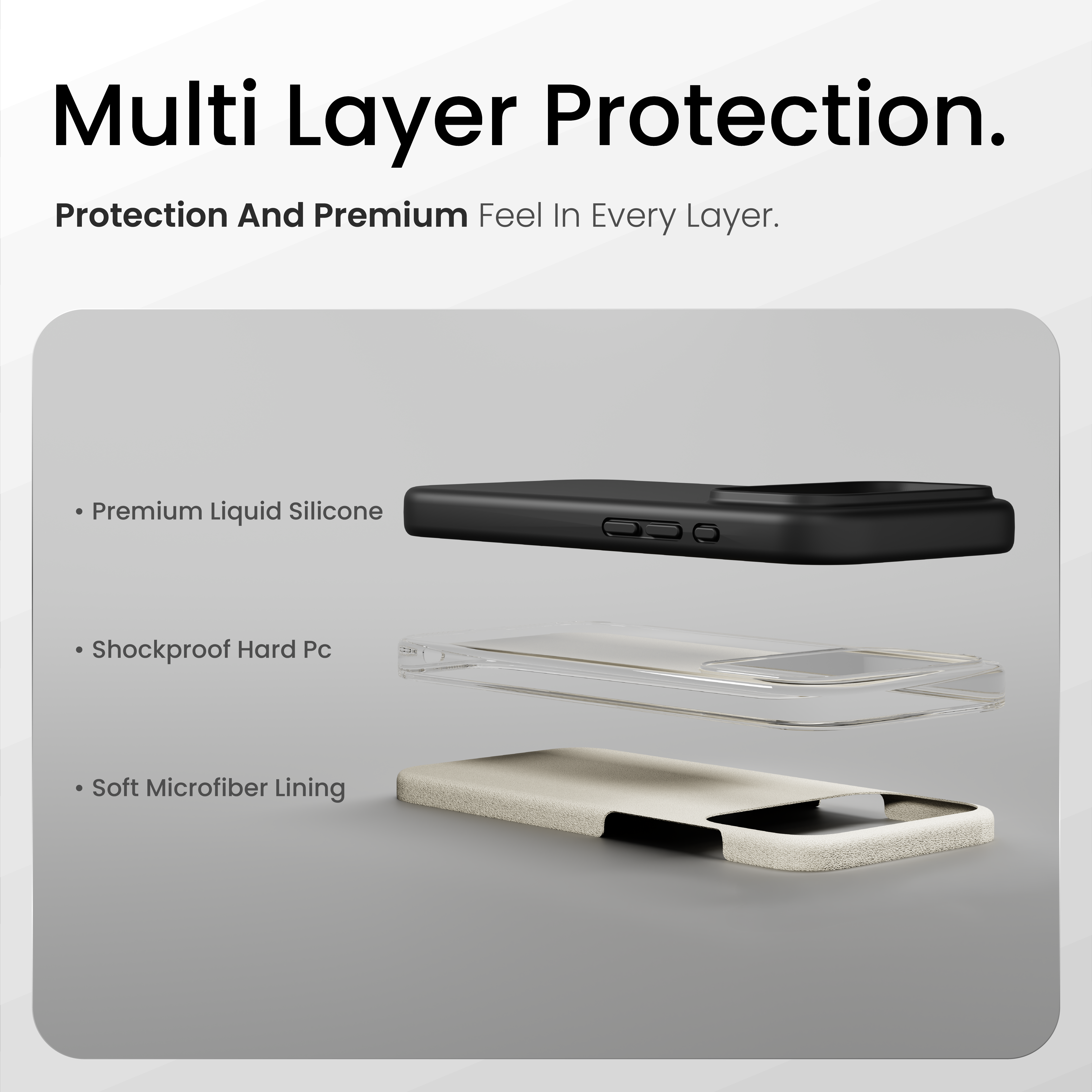 Silicone Snap Fit Case Cover For iPhone 17