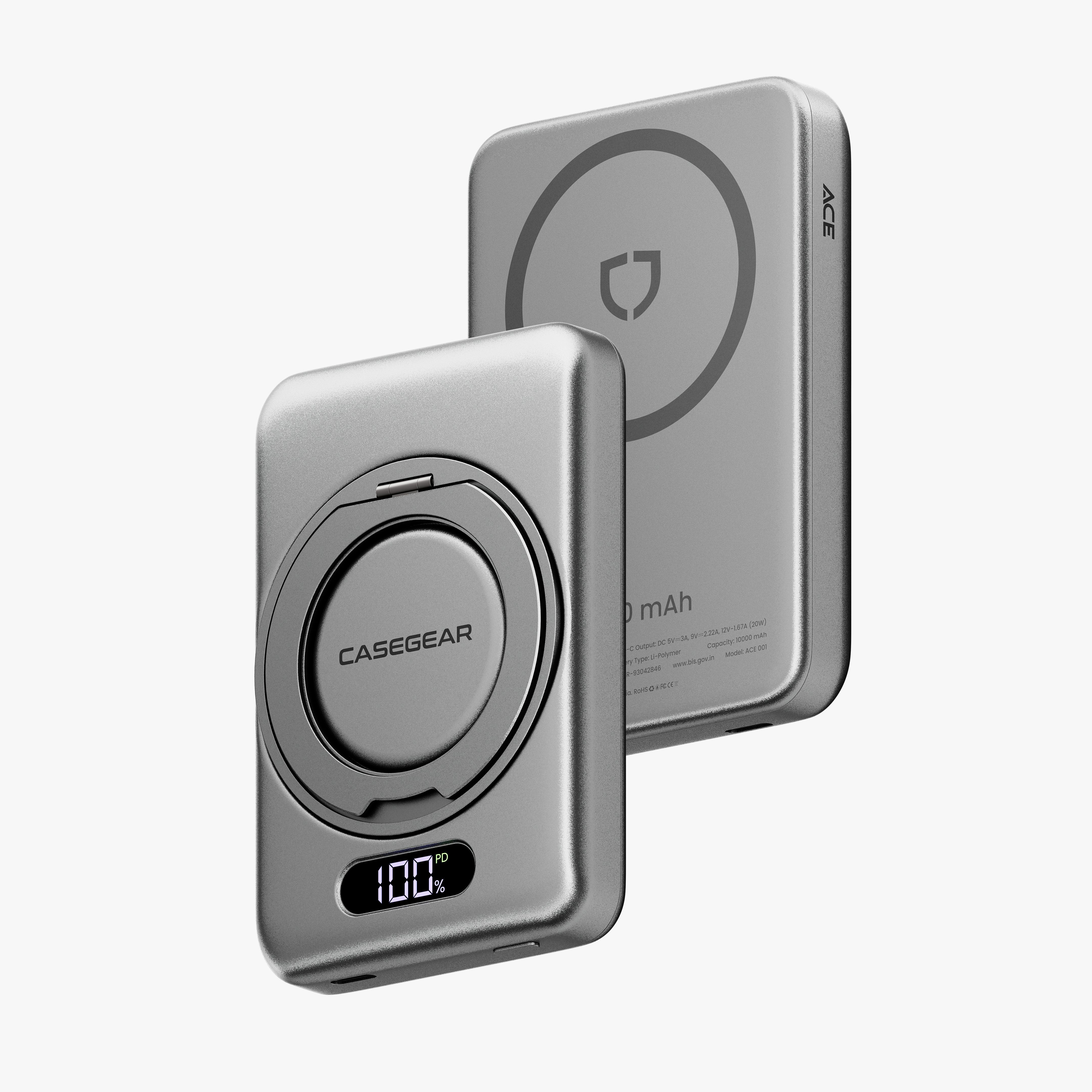 ACE 10000 mAh MagSafe Compatible Aluminium Powerbank For All Day Charging