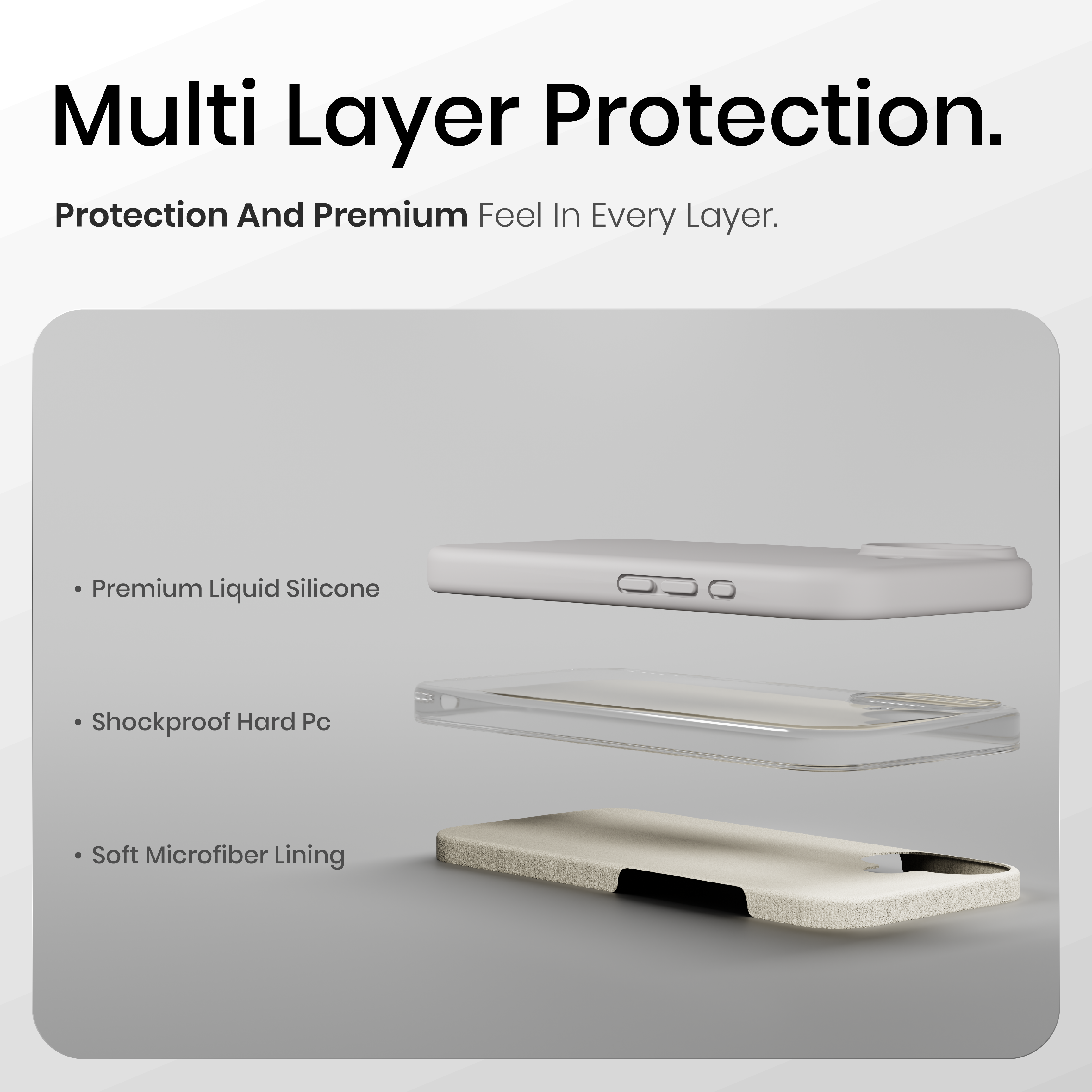 Silicone Snap Fit Case Cover For iPhone 17