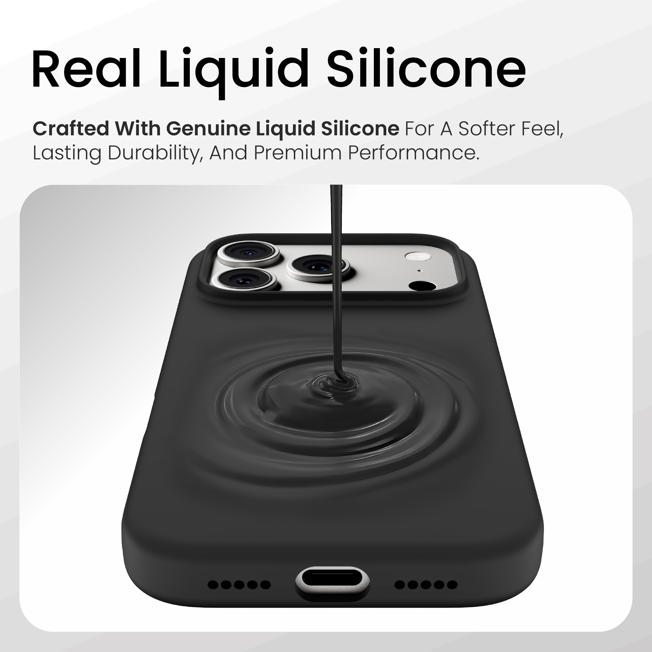 Silicone Snap Fit Case Cover For iPhone 17 Pro Max