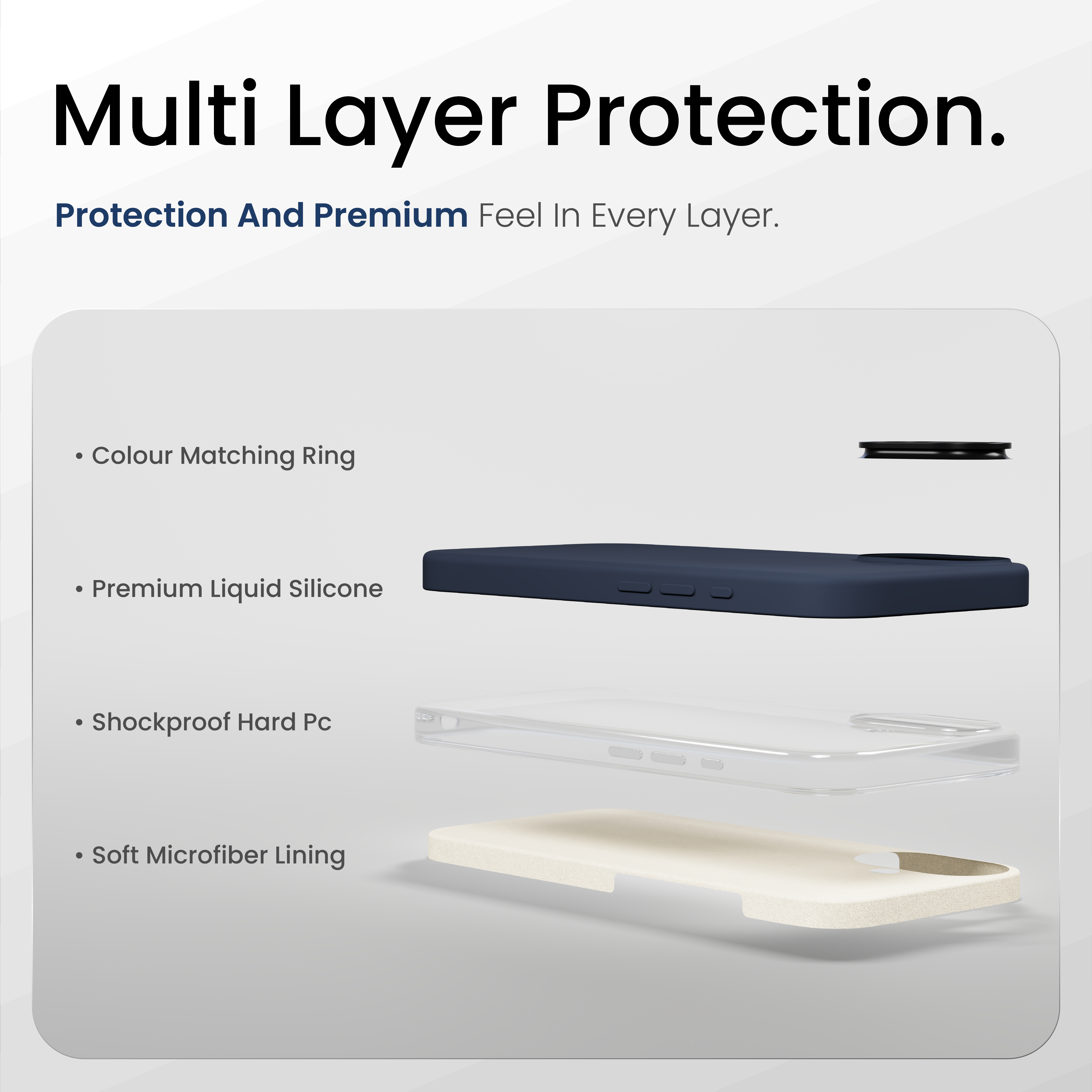 Silicone Snap Fit Case Cover For iPhone 17