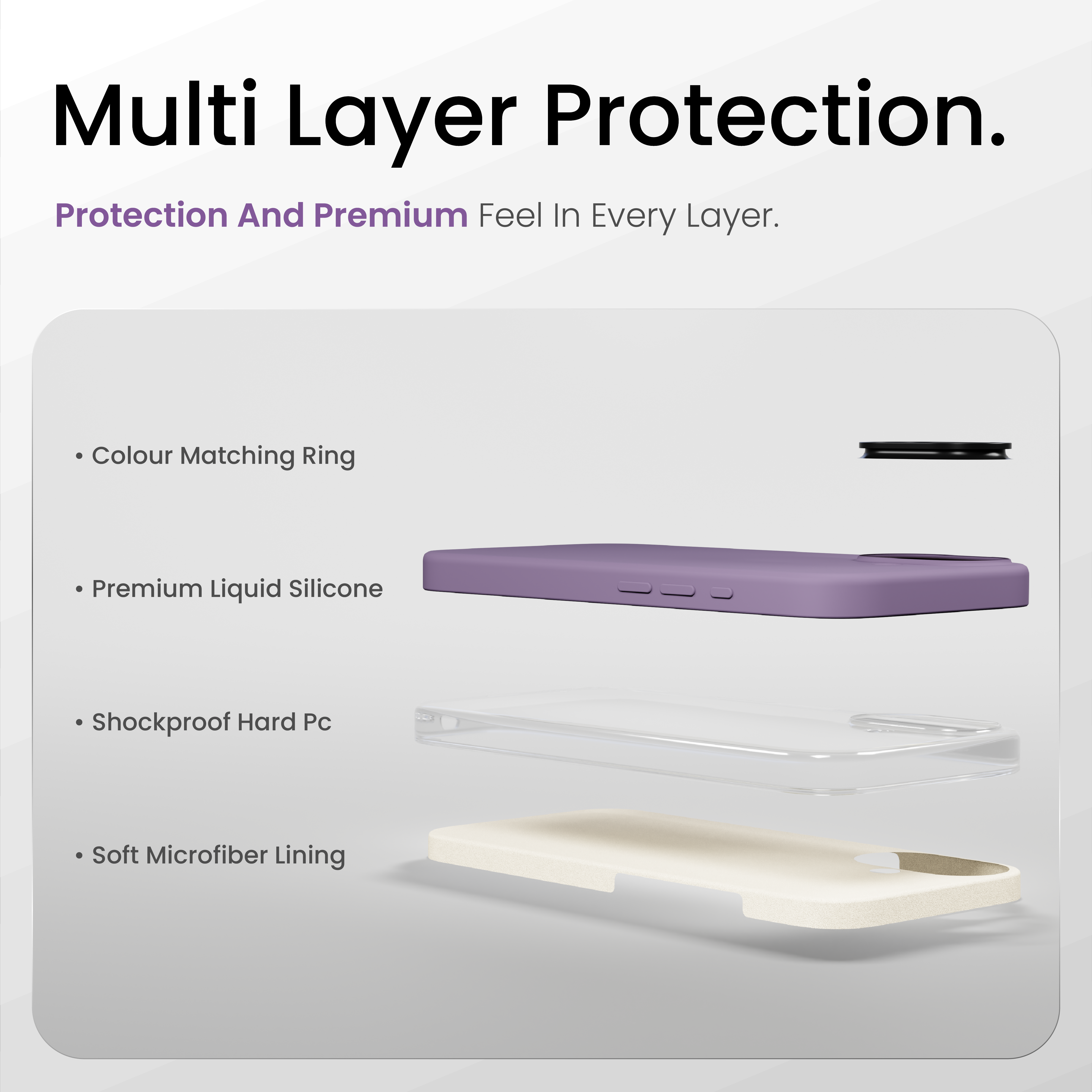 Silicone Snap Fit Case Cover For iPhone 17