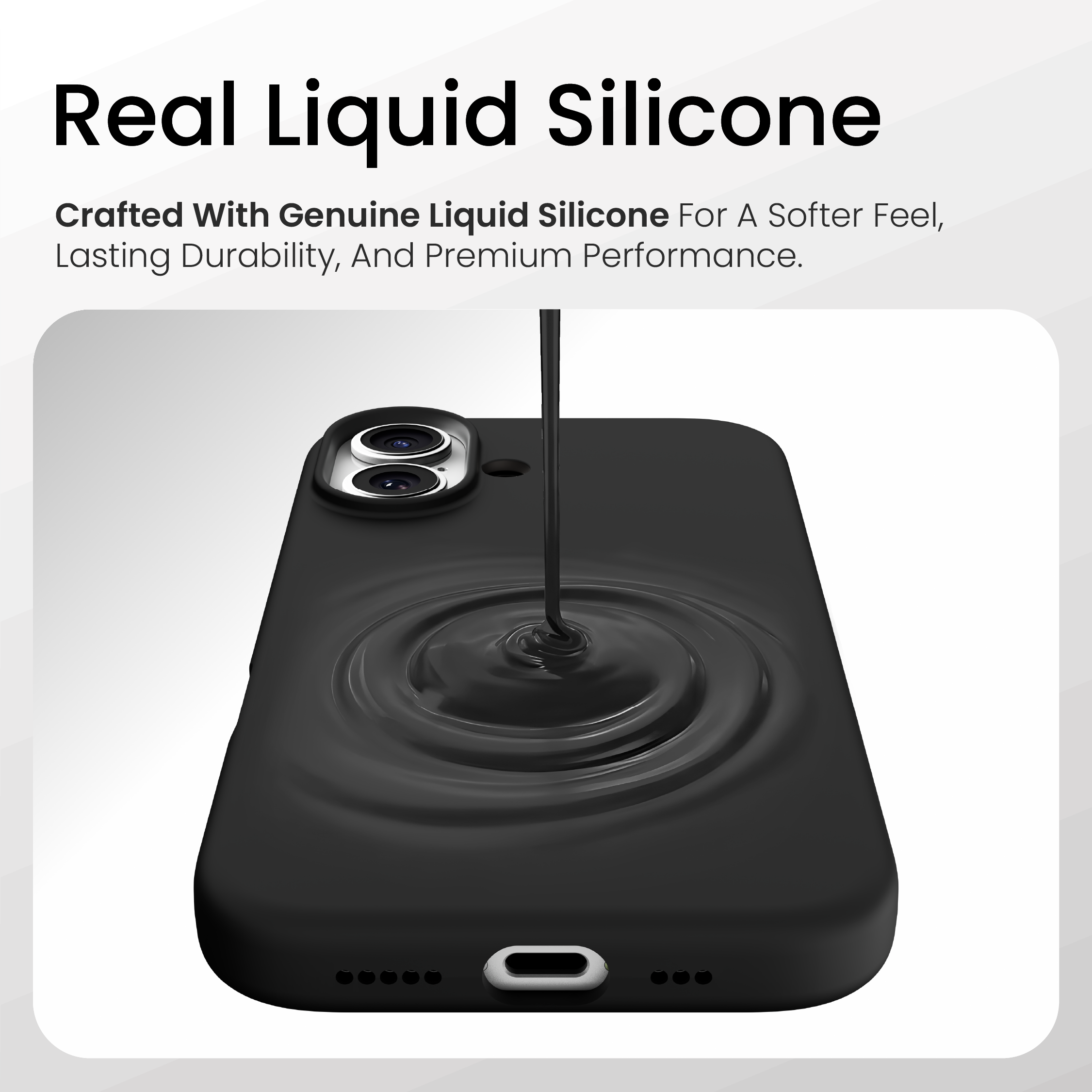 Silicone Snap Fit Case Cover For iPhone 17