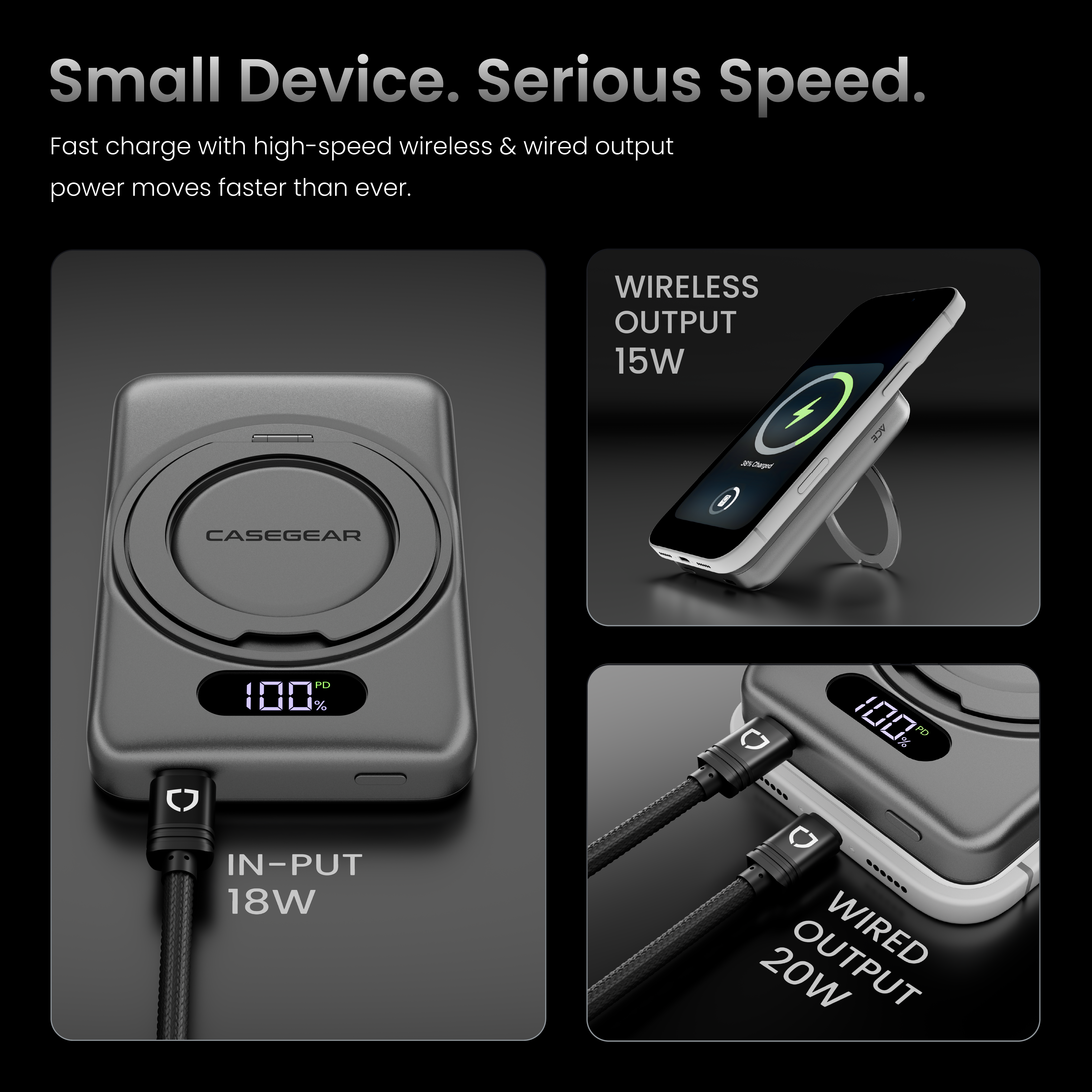 ACE 10000 mAh MagSafe Compatible Aluminium Powerbank For All Day Charging