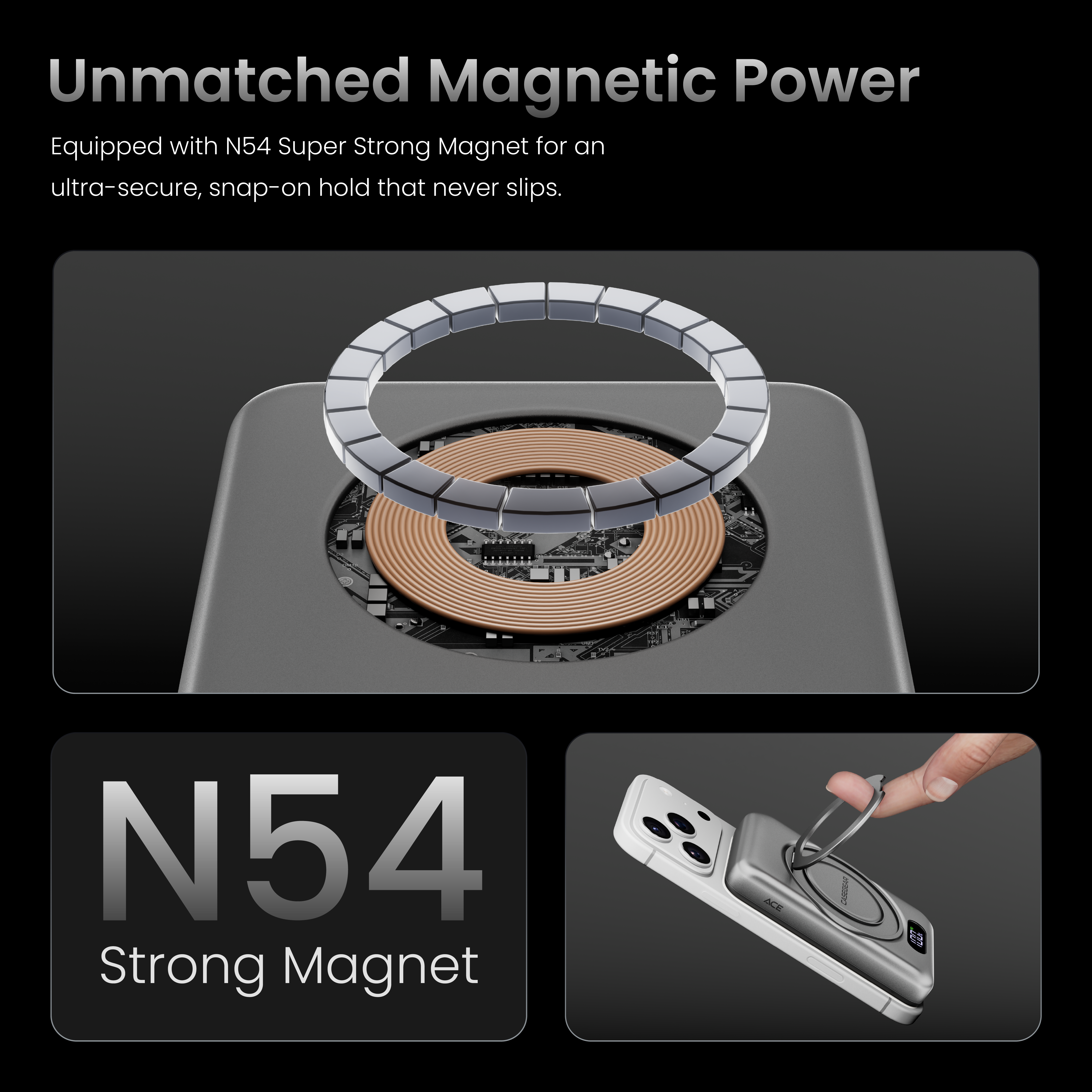 ACE 10000 mAh MagSafe Compatible Aluminium Powerbank For All Day Charging